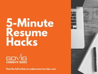 5 Minutes to a Better Resume - 5 Minutes To A Better Resume 1 320 