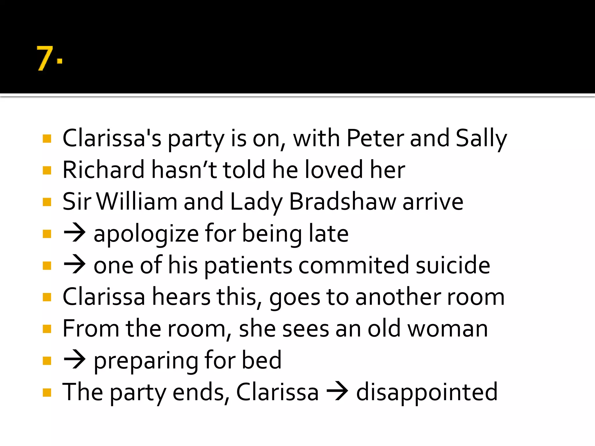 Mrs Dalloway Plot Summary 5 mrs dalloway summary | PPT