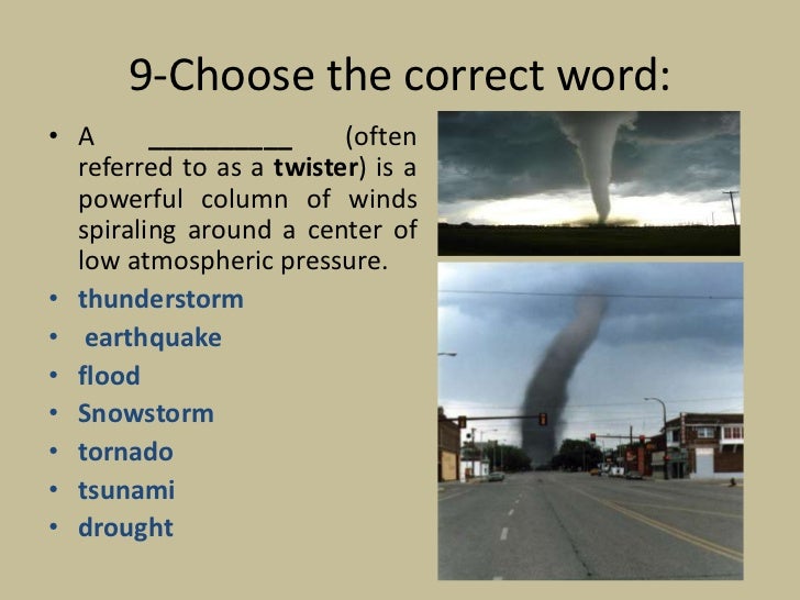 Natural disasters vocabulary