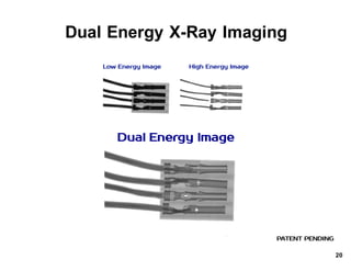 Dual*Energy*X.Ray*Imaging
PATENT PENDING
Dual Energy Image
20
 