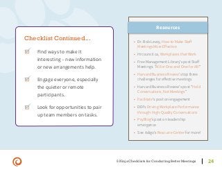 5 Ninja Checklists for Conducting Better Meetings