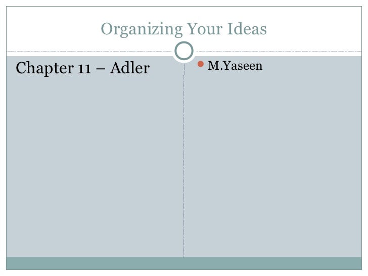 5. organizing your ideas