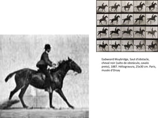 Eadweard Muybridge, Saut d'obstacle,
cheval noir (salto de obstáculo, cavalo
preto), 1887. Héliogravura, 25x30 cm. Paris,
musée d'Orsay
 