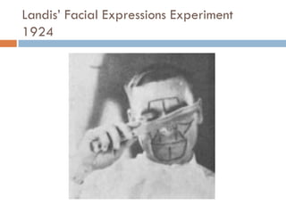 Landis’ Facial Expressions Experiment
1924
 