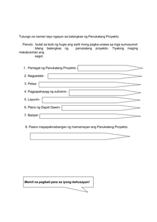 Comprehensive Guide to Writing Academic Project Proposals in Filipino | PDF