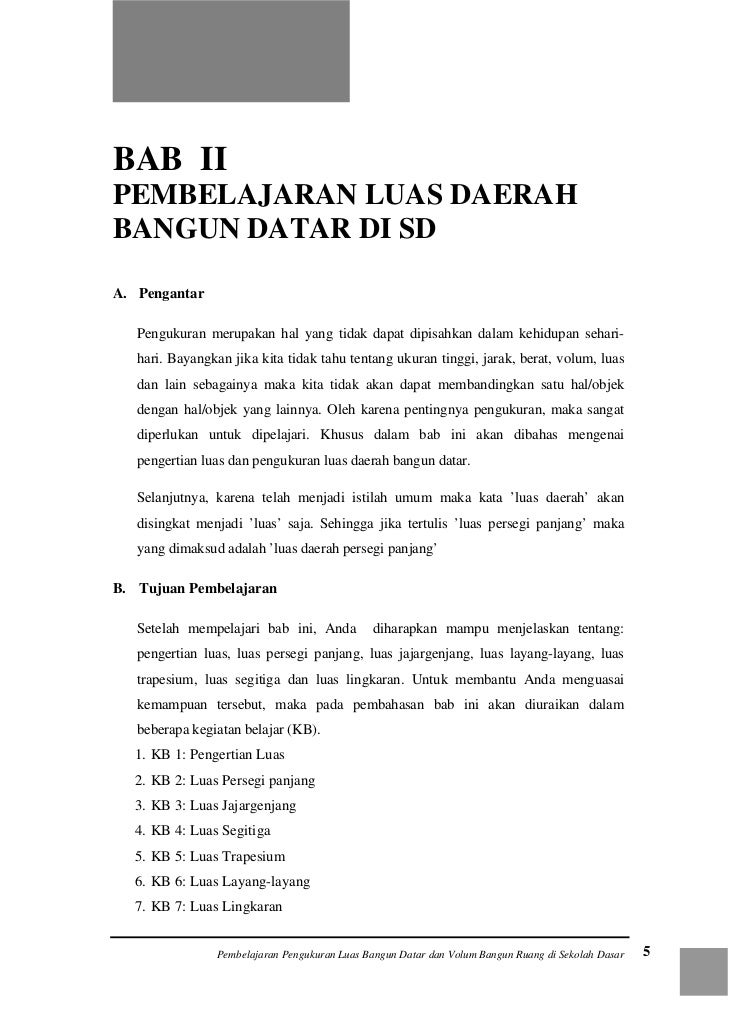 Pemb. Pengukuran Luas Bgn Datar & Volum Bgn Ruang Di Sd