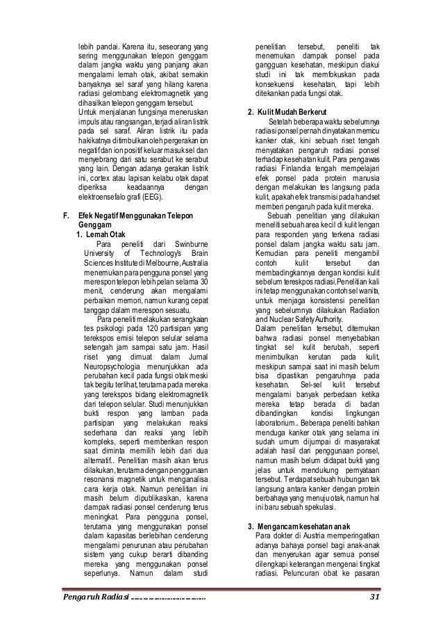 5 pengaruh radiasi handphone terhadap otak