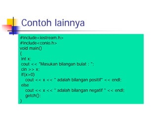 Pernyataan if-else dalam C++ | PPT