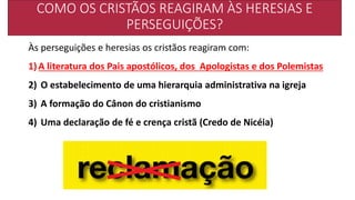 • Tetrarquia: divide o Império em quatro (293)
– Dois Augustus: Diocleciano e Maximiano
– Dois Césares: Galério e Constâncio Cloro
 