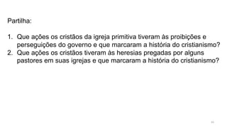 • HEXAPLA: Origenes escreveu versões gregas e hebraicas do AT dispostas em
colunas paralelas para buscar a melhor interpretação do texto, sendo esta a
primeira obra de análise exegética do texto.
• CONTRA CELSO: Celso em sua obra Discurso Verdadeiro aponta a
irracionalidade e falta de fundamentos históricos dos cristãos.
Em resposta às acusações deste platonista, Origenes mostra o estilo de vida
dos cristãos em comparação aos pagãos e a busca da verdade, da pureza e a
influência de Cristo.
• DE PRINCIPIIS: Origenes escreve o primeiro tratado de teologia sistemática.
No Livro IV, explica seu método alegórico de interpretação.
Considerava Cristo “eternamente gerado” pelo Pai, porém inferior ao Pai.
Afirma a preexistência da alma, a restauração final de todos os espíritos, a
morte de Cristo como resgate pago a Satanás e negou sua ressurreição física.
 