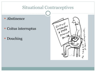 Situational Contraceptives Abstinence Coitus interruptus Douching 