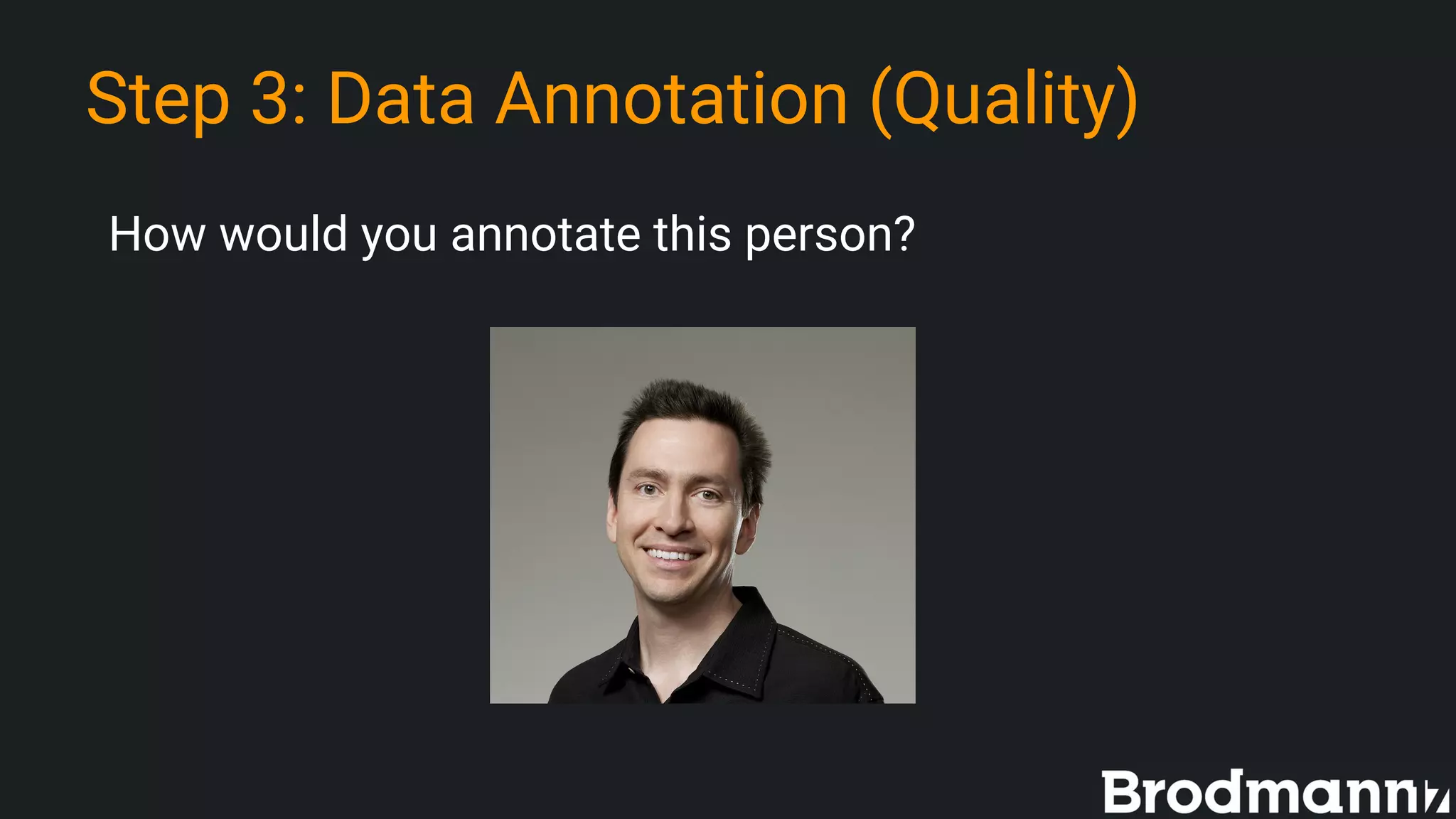 Step 3: Data Annotation (Quality)
How would you annotate this person?
 