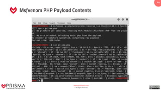 www.prismacsi.com
© All Rights Reserved.
44
Msfvenom PHP Payload Contents
 