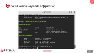 www.prismacsi.com
© All Rights Reserved.
57
Veil-Evasion Payload Configuration
 
