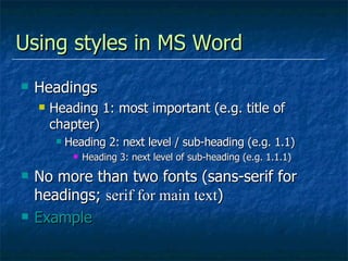 Practical Heading 5 Presentation of academic papers | PPT
