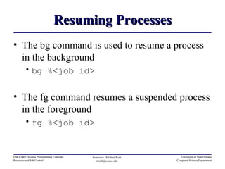 Processes And Job Control | PPT