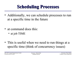 Job Control Vs Process Control Processes And Job Control | PPT
