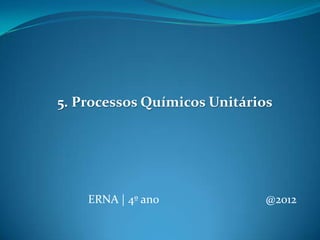 ERNA | 4º ano @2012
5. Processos Químicos Unitários
 