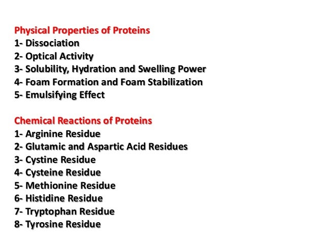 Physical And Chemical Properties Of Proteins Slideshare Physical And Chemical Properties Of Proteins Slideshare