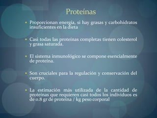 Determinar los requerimientosnutricionalespara el organismohumano