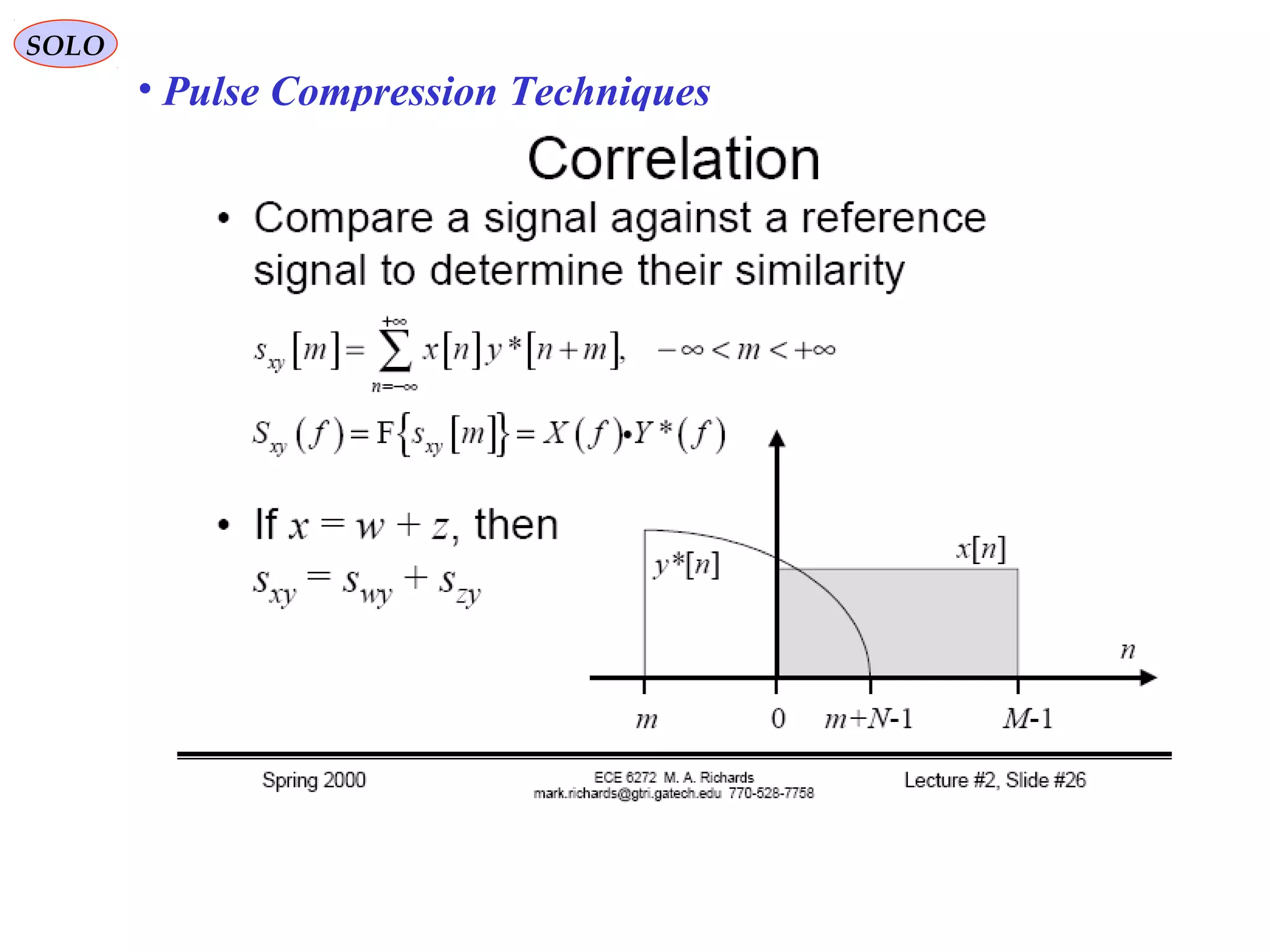 SOLO
• Pulse Compression Techniques
 