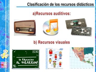 Clasificación de los recursos didácticos