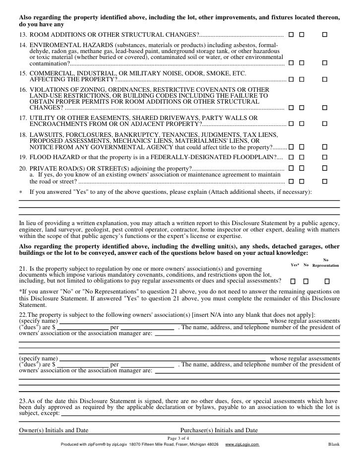 Nc Residential Property And Owners Association Disclosure Statement Property Walls