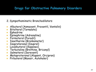 PHARMA- DRUGS FOR RESPIRATORY DISORDERS | PPTX