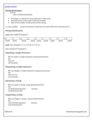 2nd PUC Computer science chapter 5 review of c++ | PDF