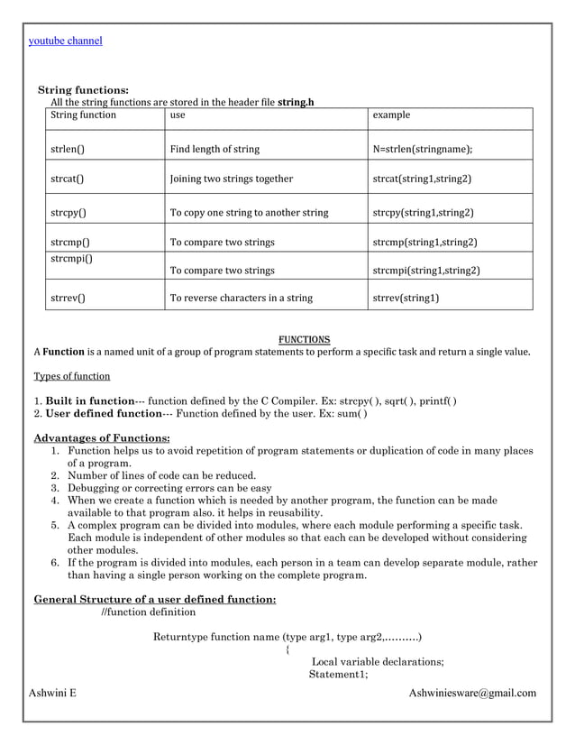 2nd PUC Computer science chapter 5 review of c++ | PDF