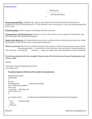 2nd PUC Computer science chapter 5 review of c++ | PDF