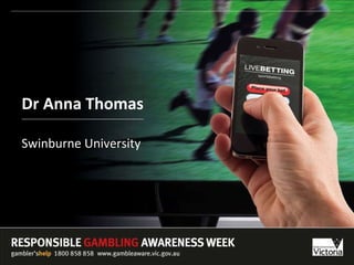 Dr Anna Thomas Swinburne University 