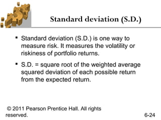 Comparing Risk Using Standard Deviation 6. risk return | PPT