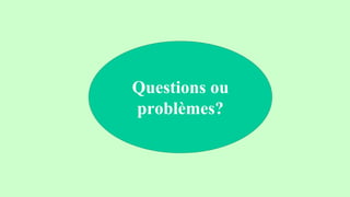 Questions ou
problèmes?
 