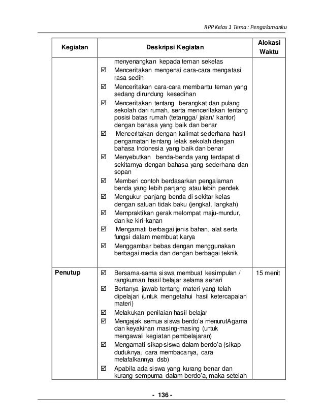 6 rpp sd kelas 1 semester 2 - lingkungan bersih & sehat