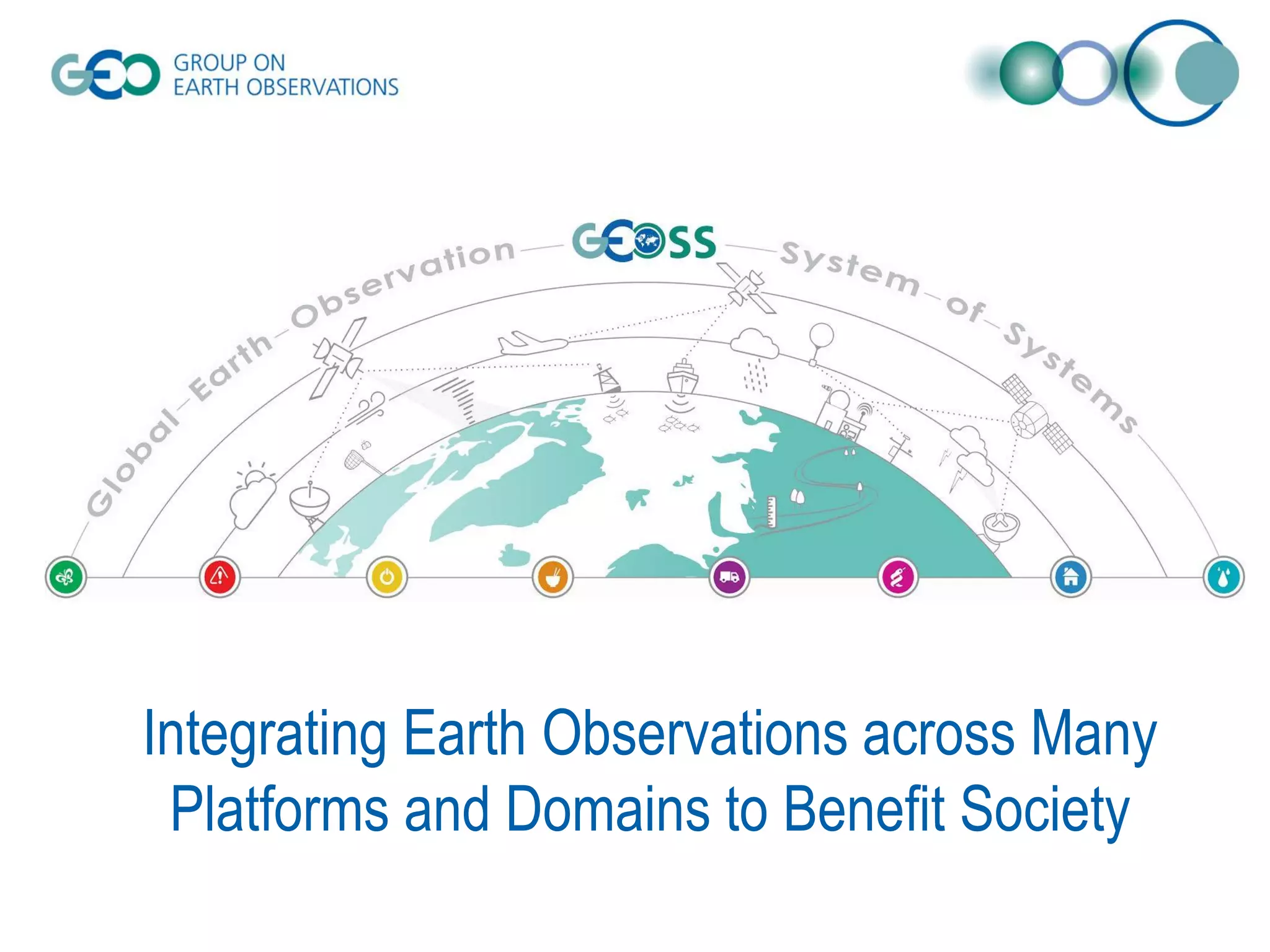 Integrating Earth Observations across Many
Platforms and Domains to Benefit Society
 