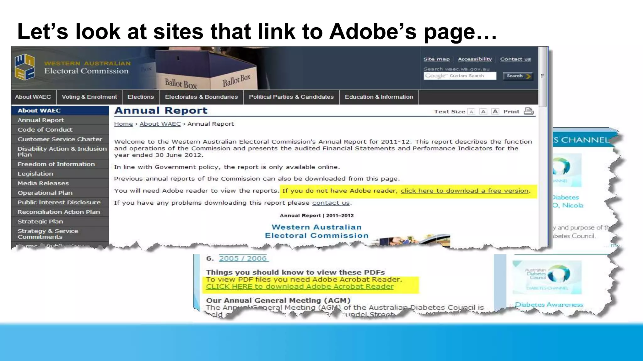 Let‟s look at sites that link to Adobe‟s page…
 