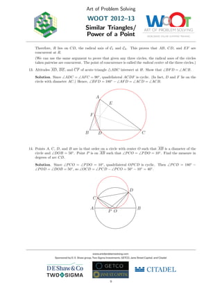 5 similar+triangles%26 power+of+a+point+%28solutions%29 | PDF