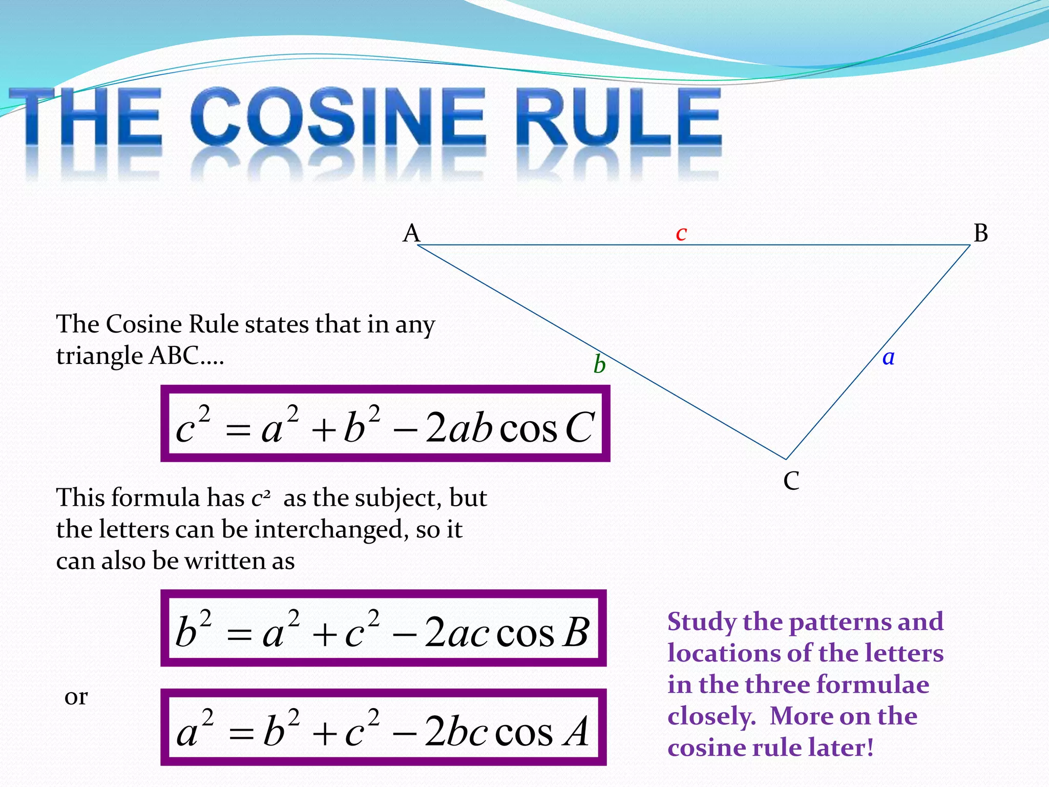 Sine And Cosine Rule PPTX