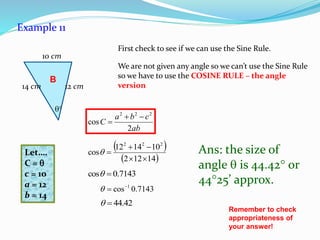 Sin Cos Inner Rule sine and cosine rule | PPTX