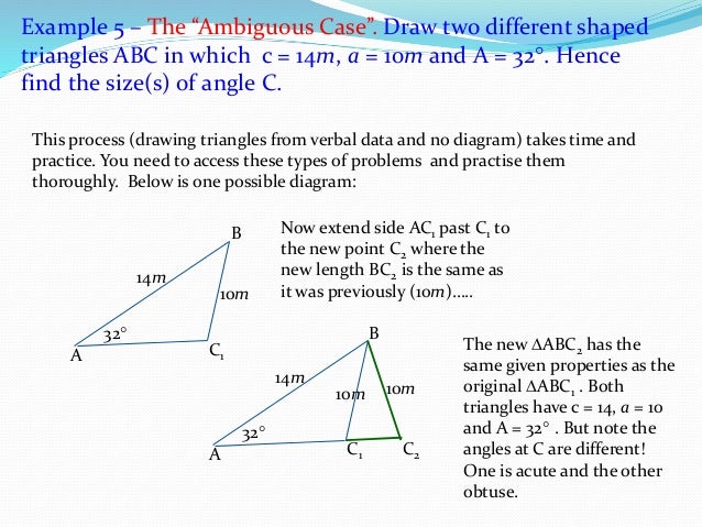 sine and cosine rule