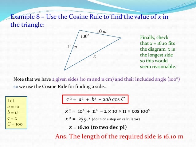 sine and cosine rule