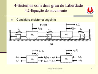 4-Sistemas com dois grau de Liberdade
          4.2-Equação do movimento

    Considere o sistema seguinte




                           Davyd da Cruz Chivala   4
 