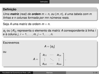 Matriz Real SLIDES MATRIZES de matrizes para fazer atrás | PDF
