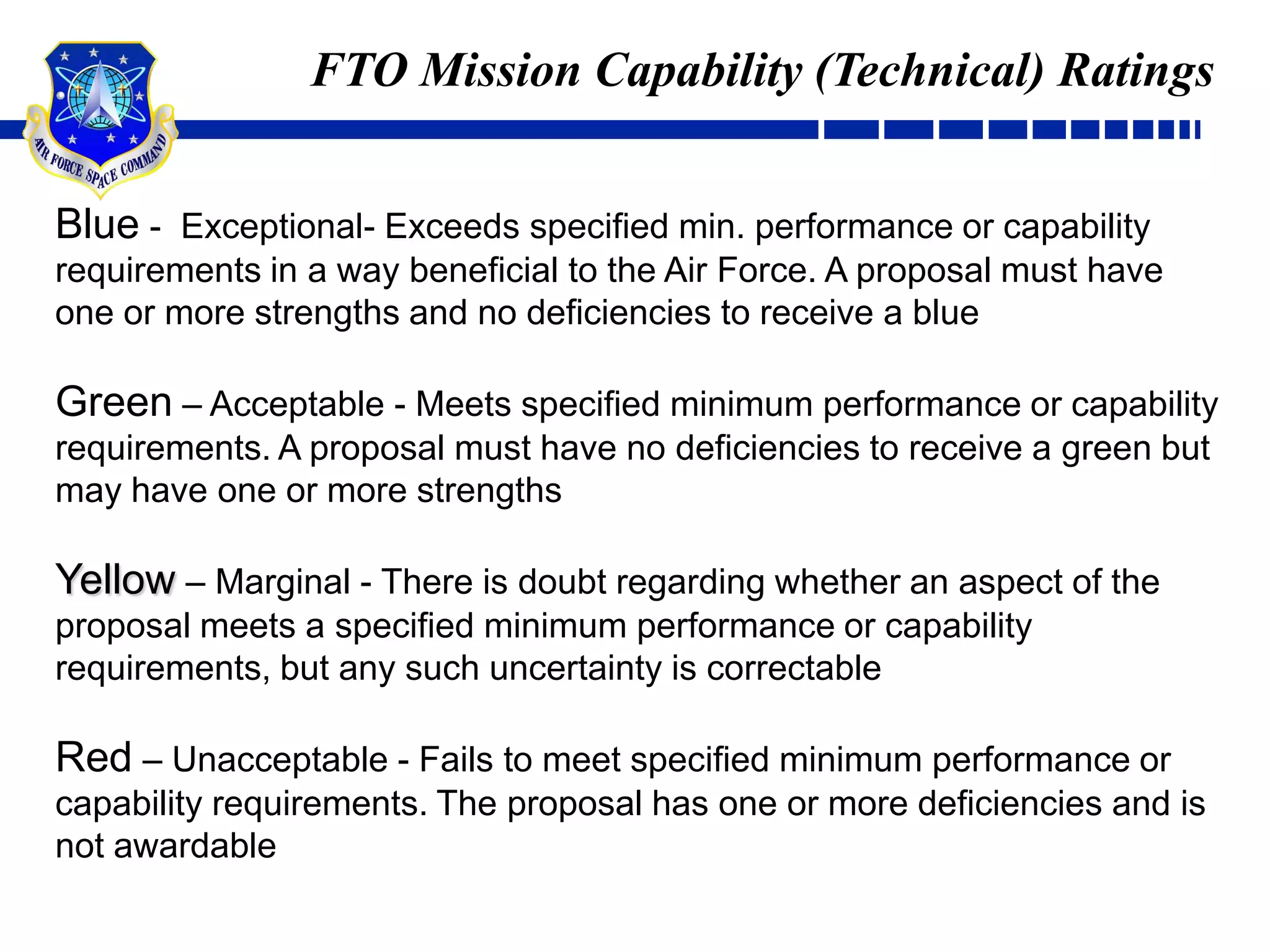 Evaluation Factors &Subfactors
