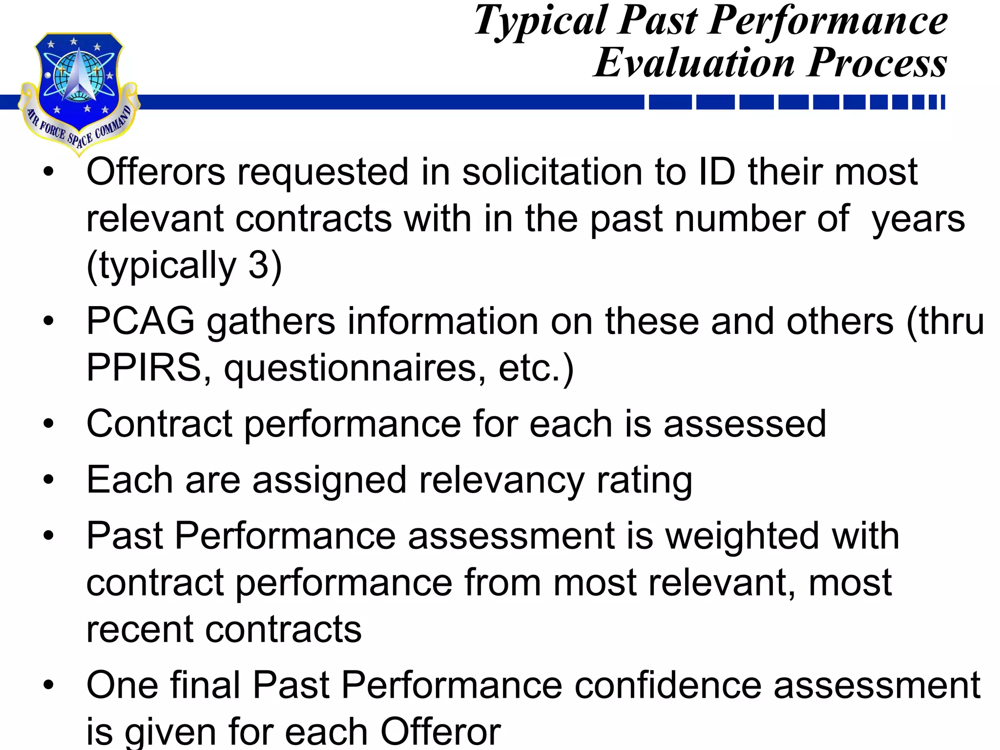  1: Min. Technically Acceptable (Pass/Fail)