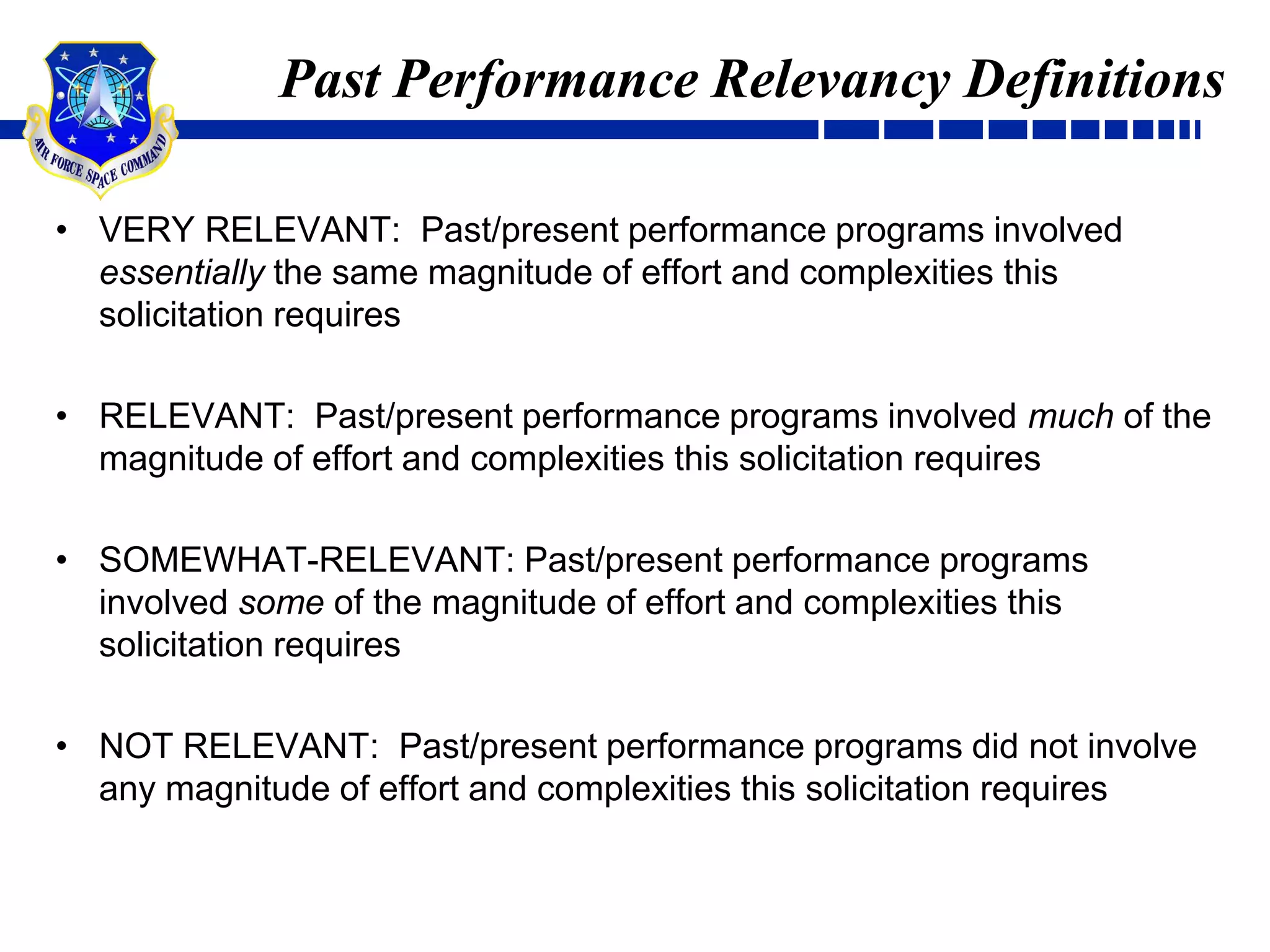 Evaluation FactorsMission Capability (Technical)