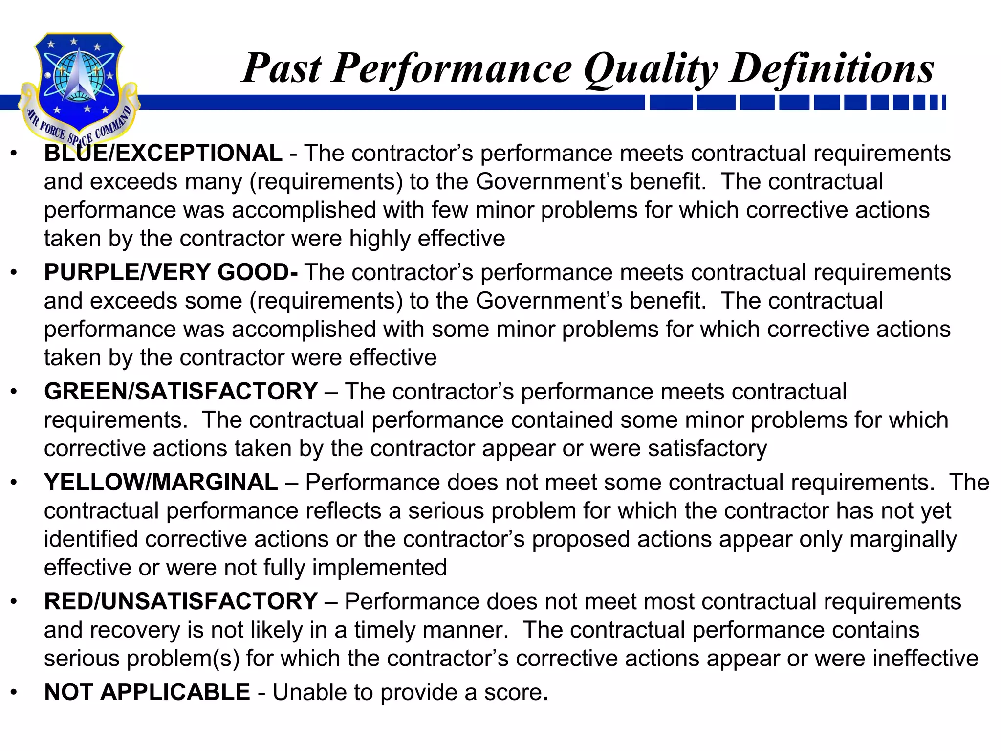 This evaluation provides for two distinct but related assessments:  the Mission Capability Technical Rating and the Mission Capability Risk Rating 