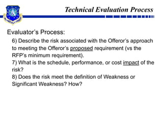  1: Min. Technically Acceptable (Pass/Fail)