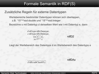 Klassenzugehörigkeit der durch den URI bezeichneten Ressource rdf:Property bezeichnet einen bestimmten Typ von Ressource 
